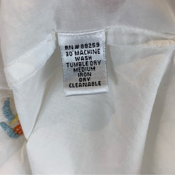 Glam Vintage Soul sz S White Embroidered Multicolour Long Line Women’s Tunic Top - Picture 8 of 9